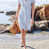 Martine™ | エレガントなストライプのシャツドレス