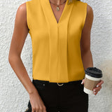 アンナベル™ | Vネックのノースリーブブラウス