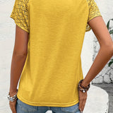 ナンシー™ | ラウンドネックとレーススリーブのエレガントなブラウス