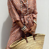 Anneloes™ | エレガントなチェック柄シャツワンピース