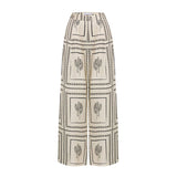 幾何学模様の2点セット：シャツとワイドパンツ