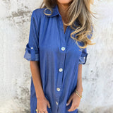 Moniek™ | 快適なデニムシャツドレス